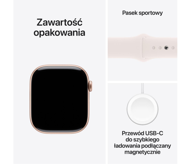 Apple Watch 10 42/Różowe Aluminum/RóżowyPasek Sportowy S/M GPS - 1278087 - zdjęcie 9